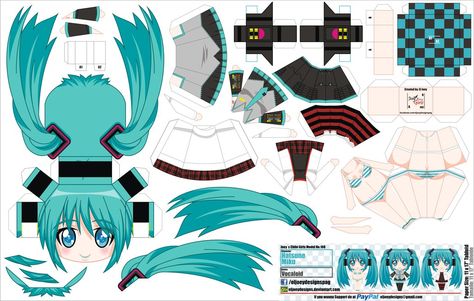 Les traigo nuevo papercraft aqui les dejo a una chica muy pedida Hatsune Miku espero les guste Hi everyone here's a new papercraft now it's Miku's time here's for all her fans hope you like it Anime Papercraft, Template Anime, Papercraft Anime, Paper Doll Craft, Doll Template, Miku Vocaloid, Anime Paper, Paper Toys Template, Papercraft Printable