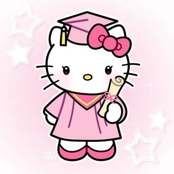 Hello Kitty Graduation, School Drawing, Grad School, Graduation Cap, Cartoon Characters, Hello Kitty, Kitty