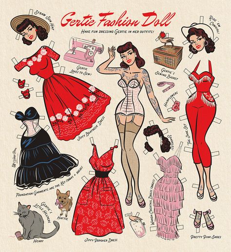 Paper Dolls — 50's Vintage Dame Realistic Paper Flowers, Custom Paper Dolls, Scifi Illustration, Paper Doll Dress, Paper Doll Template, Paper Dolls Printable, Vintage Paper Dolls, Dress Up Dolls, Retro Comic