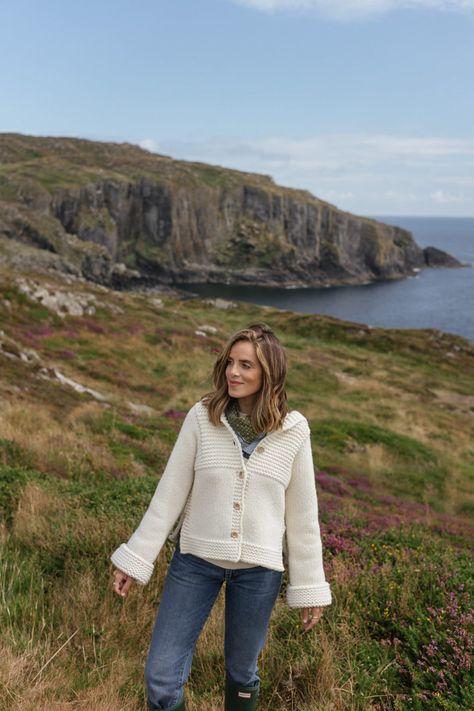 Inspired By Ireland Trip To Ireland, Irish Sweater, Hunter Outfit, Julia Berolzheimer, Weather Outfits, Comfortable Pants, Sweater Outfit, Gal Meets Glam, Classic Cardigan