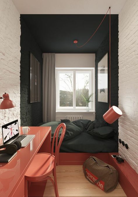 Narrow Rooms Ideas, Tiny Room Layout, Narrow Room Design, Narrow Bedroom Design, Tiny Room Design, Narrow Room Ideas, Bed Nook Ideas, Narrow Bedroom Ideas, Narrow Room