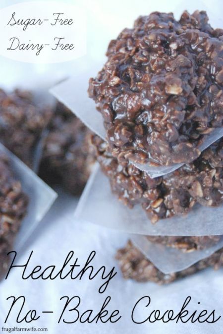 Healthy No-Bake Cookies - dairy free; sugar free; gluten free? I think... and no bake... a no brainer! Healthy No Bake Cookies, Healthy No Bake, Biscuits Diététiques, Cookies Sugar, Bake Cookies, Sugar Free Desserts, Sugar Free Recipes, Healthy Cookies, Healthy Sweets