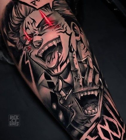 Jujustu Kaisen Tattoos Ideas, Samari Tattoos For Men, Monkey D Luffy Tattoo Design, Naruto Nine Tails Tattoo, Anime Geometric Tattoo, Men Cover Up Tattoos Ideas, Best Anime Tattoos For Men, Anime Tattoos Naruto, Jjk Tattoo Ideas