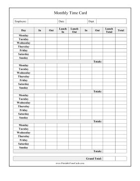 Record working hours and lunch breaks throughout four 7-day weeks with this printable time card. Free to download and print Monthly Time Sheet Printable, Time Sheet Printable, Hours Tracker, Balance Sheet Template, Time Sheet, Medical Binder, Attendance Sheet, Free Business Card Design, Business Cards Design