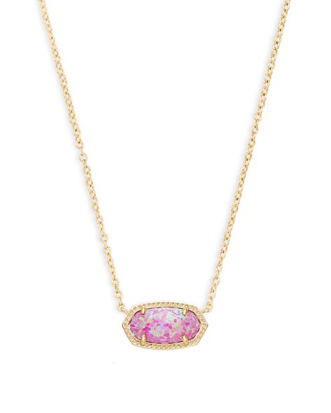 Cute Kendra Scott Necklace, Preppy Kendra Scott Necklace, Pink Kendra Scott Necklace, Necklaces Kendra Scott, Pink Kendra Scott, Preppy Items, Elisa Gold Pendant Necklace, Elisa Pendant Necklace, Kendra Scott Necklace Elisa