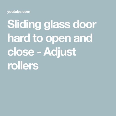 Sliding glass door hard to open and close - Adjust rollers Sliding Glass Door Repair, Dawn Dish Soap, Door Repair, Sliding Glass Door, Fix It, Sliding Doors, Glass Door, Dish Soap, Repair