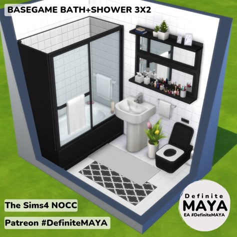 NOCC/ Mod-Free/ Functional in gameplay. ***Download from EA gallery #DefiniteMAYA *** Support me on Patreon *** Sims 4 Bathroom, Casas The Sims Freeplay, Casa The Sims, Sims Rooms, Sims 4 Men Clothing, Sims 4 Rooms, Sims Freeplay Houses, Sims 4 House Building, Sims 4 House Plans