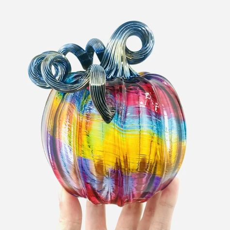 Classic Pumpkins - Luke Adams Glass Blowing Studio Handblown Glass Ornaments, Simple Statement Necklace, Glassblowing Studio, Unicorn Pumpkin, Jewel Ornaments, Mermaid Glass, Pumpkin Candy, Small Pumpkins, Glass Stars