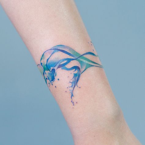 Flowing water bracelet tattoo on the arm by Zihee Tattoo in Seoul, South Korea | Tattoos, Arm band tattoo, Upper arm tattoos Tattoo Bein Frau, River Tattoo, Colour Tattoo For Women, Earthy Tattoos, Mountain Tattoo Design, Turtle Tattoo Designs, Water Tattoo, Upper Arm Tattoos, Beach Tattoo