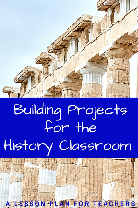 Small and cost free building projects are a great way to learn about ancient civilizations. Find great ideas at A Lesson Plan for Teachers. Secondary Classroom, History Classroom, Teacher Lesson Plans, Teaching Students, Ellis Island, Building Projects, History Class, High School Teacher, Hands On Learning