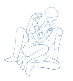 Drawing | Body Reference | Pose Reference | Body Form | Body Language | Couple | Cuddle | Embrace Poses Anime, Couple Poses Drawing, Reference Pose, Drawing Couple Poses, Couple Drawing, Couple Sketch, Sitting Position, Poses References, Couple Drawings