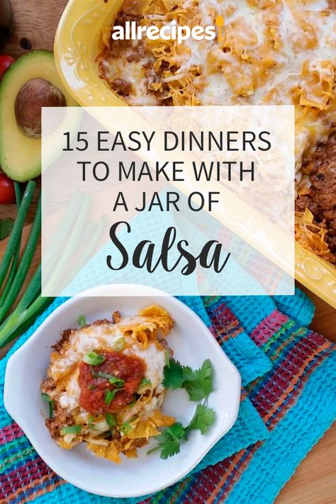 Salsa Meal Ideas, Dinner Ideas With Salsa, Recipe With Salsa In It, Dinners With Salsa, Dinner Recipes Using Salsa, Meals With Salsa Dinners, Recipes To Use Up Salsa, Hamburger And Salsa Recipes, Things To Do With Salsa