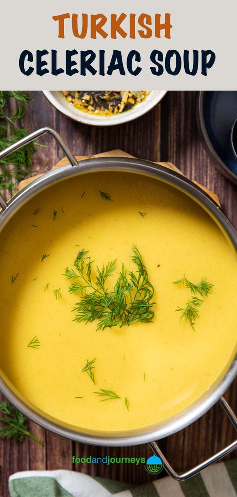 Turkish Soups, Celeriac Soup Recipes, Celeriac Recipes, Celeriac Soup, Homemade Soups, Winter Soup, Pureed Soup, Cream Of Celery Soup, Celery Soup