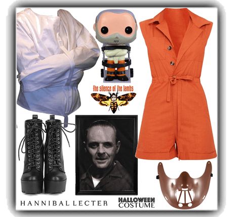 Hannibal Lecter Costume Female, Silence Of The Lambs Halloween Costume, Silence Of The Lambs Costume, Hannibal Lecter Costume, Lamb Costume, Silence Of The Lambs, Last Minute Costumes, Diy Fashion Clothing, Hannibal Lecter