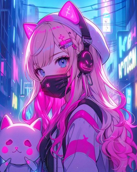 Music, Hair, Anime, Pink