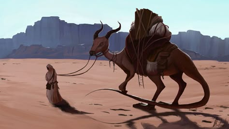 Desert Animal Art, Desert Creatures, Fantastic Beasts Creatures, Fantasy Desert, Desert Animals, Dark Sun, Curious Creatures, Fantasy Creature, Alien Concept Art