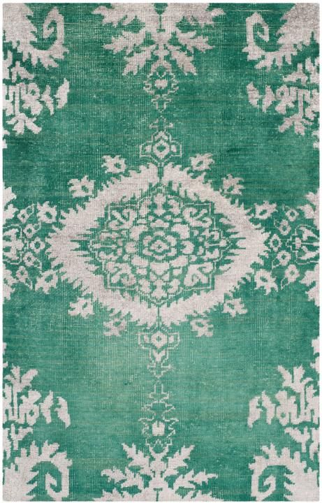 Rug STW235D - Safavieh Rugs - Stone Wash Rugs - Wool / Cotton/ Viscose Rugs - Area Rugs - Runner Rugs Emerald Rug, Modern Wool Rugs, Green Area Rug, Floral Area Rugs, Transitional Area Rugs, Cotton Rug, White Area Rug, Floral Rug, Area Rugs For Sale