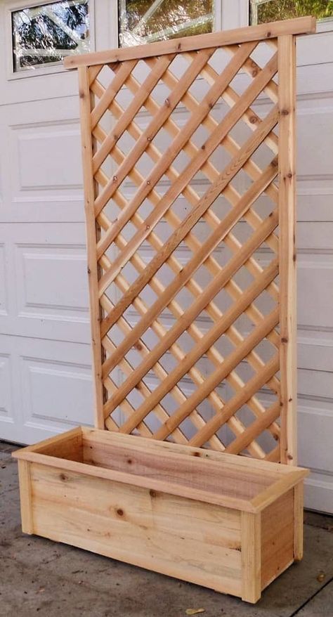 Wooden Pallet Crafts, Apartment Privacy, Wood Trellis, Planter Trellis, Garden Decor Projects, Casa Vintage, Privacy Screens, Scrap Wood Projects, Home Garden Design