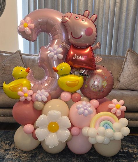 Peppa pig Balloon stack 🌈🌼 🐖 🐤 #flowers #balloons #rainbows #ducks #pigs #balloonstack #balloonsforalloccasions #foryourpage Balloon Stack, Peppa Pig Balloons, Pig Balloon, Flowers Balloons, Peppa Pig, Pigs, Ducks, Balloons, Rainbow