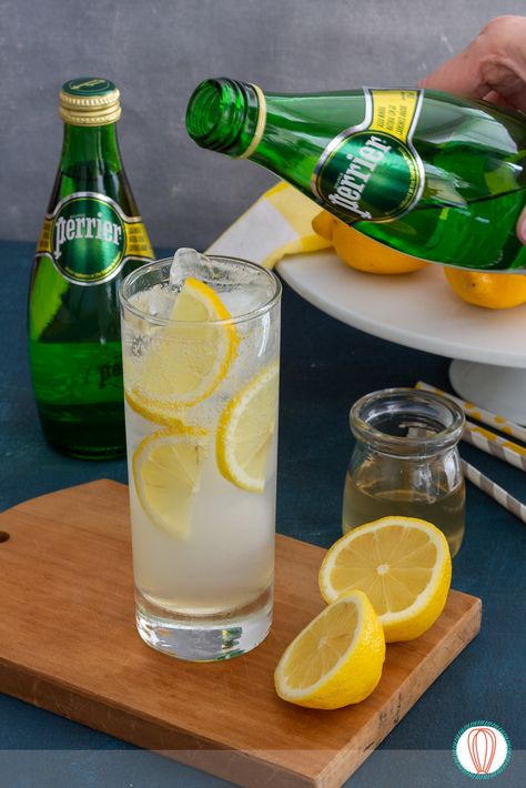 Perrier Water, Hot Water With Lemon, Recipe Using Lemons, Water With Lemon, Drinking Hot Water, Lemon Drink, Couple Cooking, Carbonated Water, Mocktail Recipe