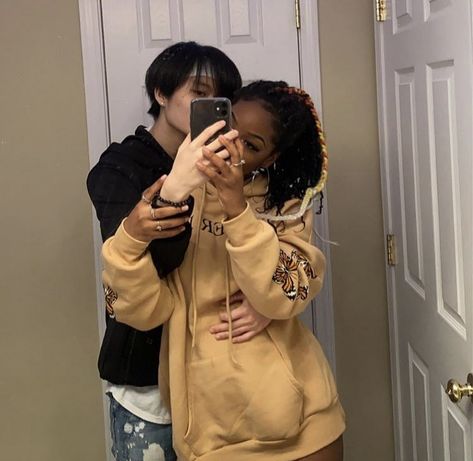 Asian Boy Black Gf, Asian Guy Black Woman, Black Alt Couples, Bwam Ambw Couples Aesthetic, Black Women And Asian Men, Asian And Black Duo, Asian Boy And Black Girlfriend, Black And Asian Duo, Interracial Couple Matching Icons