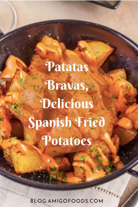 Papas Bravas Recipe, Potato Bravas, Spain Tapas, Gluten Free Dairy Free Dinner, Spanish Potatoes, Spanish Tapas Recipes, Gold Potatoes, Tapas Recipes, Eating Healthier