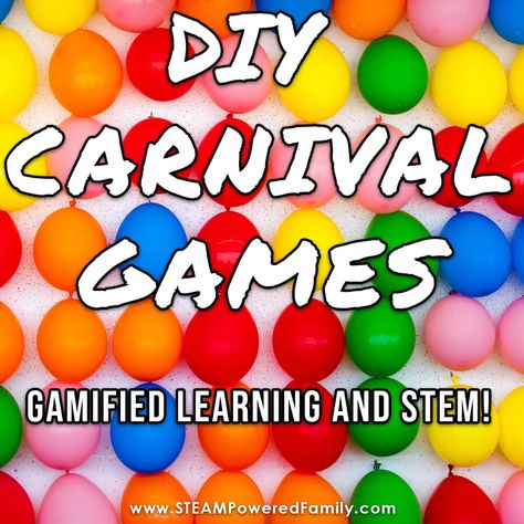 DIY School Carnival Games - A STEM Festival Filled with Games! Stem Carnival Activities, Team Games For Kids, School Carnival Games, Carnival Activities, Diy Carnival Games, Backyard Carnival, Carnival Games For Kids, Carnival Crafts, Pta Fundraising