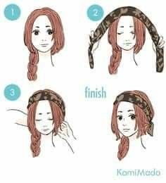 Hair Scarf Styles, Hair Flow, Peinados Fáciles Para Cabello Corto, Up Dos, Casual Hairstyles, Hairstyles For School, Hair Dos, Hair Designs, Scarf Hairstyles