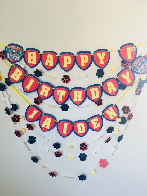 Cricut Paw Patrol Birthday, Paw Patrol Cricut Ideas Birthday Parties, Paw Patrol Cricut Ideas, Paw Patrol Birthday Banner, Paw Patrol Banner, Paw Patrol Theme Party, Birthday Paw Patrol, Crown Printable, Paw Patrol Decorations