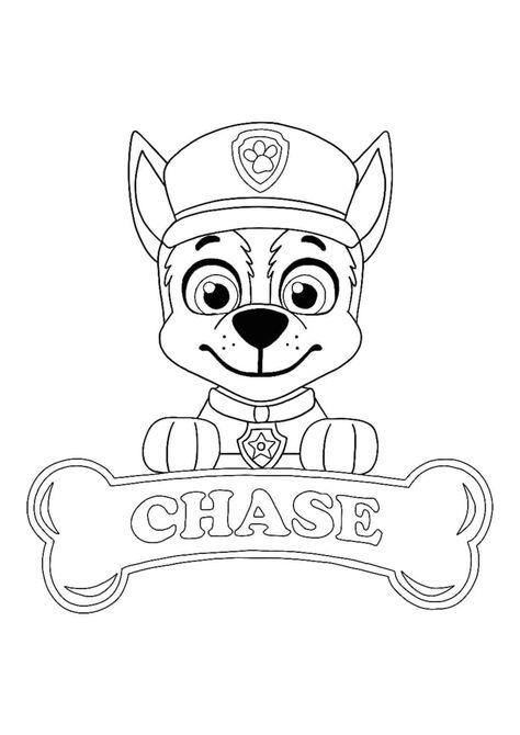 Paw Patrol Chase Coloring Pages - 4 Free Printable Coloring Sheets | 2020 Paw Patrol Navidad, Paw Patrol Badge, Paw Patrol Printables, Paw Patrol Christmas, Happy Birthday Coloring Pages, Paw Patrol Chase, Free Printable Coloring Sheets, Skye Paw, Paw Patrol Characters