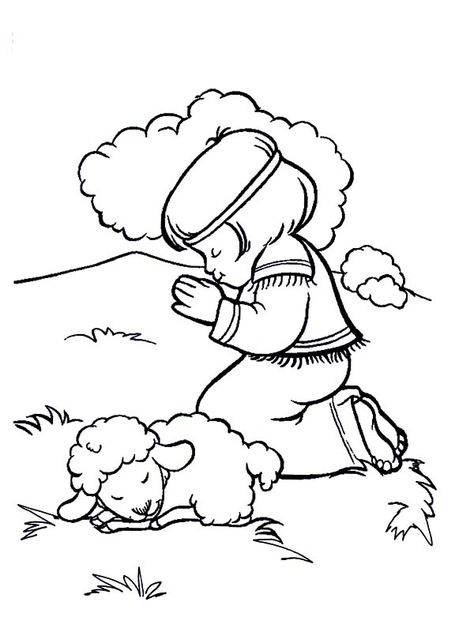 David The Shepherd Boy Pray In The Meadow Coloring Pages : Kids Play Color David The Shepherd, David Bible, Coloring Pages Ideas, Nativity Painting, Sunday School Coloring Pages, Christian Preschool, Pages Ideas, Children's Church Crafts, Pages To Color