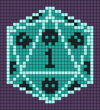 Alpha pattern #96954 | BraceletBook D20 Pixel Art, Coffin Pixel Art, Dnd Alpha Patterns, Dnd Cross Stitch Patterns Free, Shrek Alpha Pattern, Nerd Pixel Art, Dnd Cross Stitch Pattern, Witchy Pixel Art Grid, Tarot Alpha Pattern