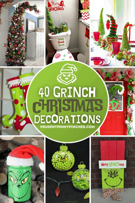 Diy Grinch Garland, Grinch Garland Diy, Grinch Diy, Whoville Christmas Decorations, Diy Grinch, Grinch Stuff, Grinch Crafts, Diy Christmas Decor Ideas, Grinch Decorations