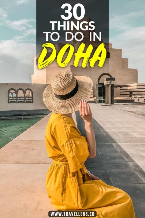 Discover the 30 best things to do in Doha, Qatar. Including Souq Waqif, the Pearl Qatar, Museum of Islamic Art, the Corniche, Aspire Park and more. Doha Things To Do, What To Wear In Doha Qatar, Doha Aesthetic, Things To Do In Qatar, Qatar Bucket List, Qatar Aesthetic, Things To Do In Doha Qatar, Doha Qatar Aesthetic, Qatar Museum