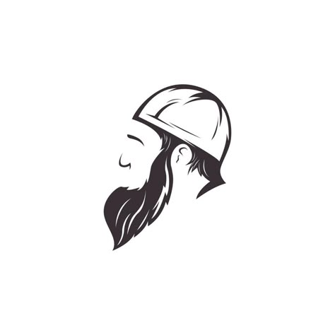 Muslim Beard, Beard Cartoon, Cartoon Sewing, Beard Vector, Men Illustration, Man With Beard, Beard Logo, Muslim Art, Male Profile