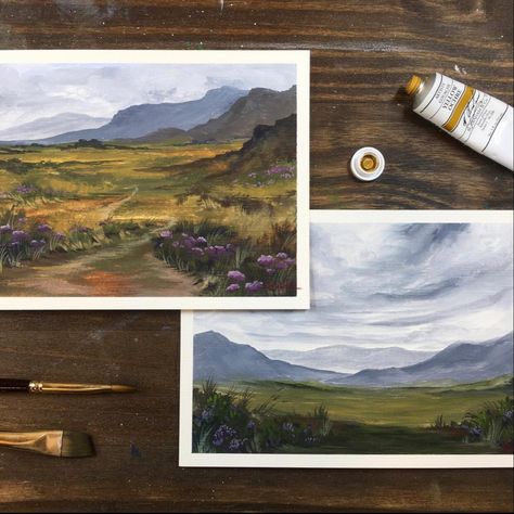 Moody Gouache Painting, Gouache Landscape, Acryla Gouache, Paintings Illustration, Nature Sketch, Color Dream, Sketch Artist, Watercolor Art Lessons, Urban Sketching