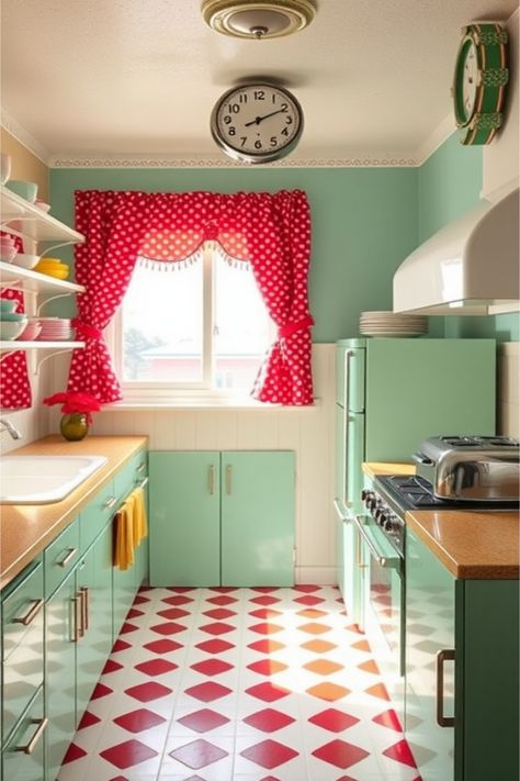 kitschy kitchen ideas Timeless Kitchen Ideas, Classic Timeless Kitchen, Vintage Wallpaper Patterns, Whimsical Kitchen, Retro Elements, Dream Bedroom Inspiration, Kitschy Kitchen, Booth Seating, Timeless Kitchen