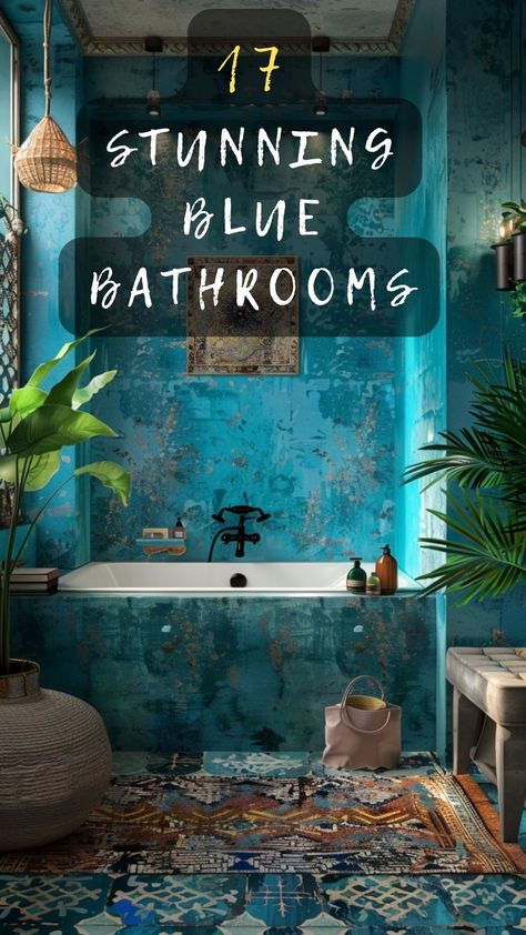 Craving a serene retreat? Click to discover 17 stunning blue bathroom ideas that provide a tranquil escape in your home. Dive into serene blue hues today! 🌊🛁 #BlueBathroom #SereneRetreat #HomeEscape #TranquilDesign #BathroomIdeas Blue Bathroom Theme Ideas, Turquoise Bathroom Paint Colors, Turquoise Bathroom Decor Ideas, Nautical Bathroom Colors, Teal Shower Tile Bathroom, Teal Tile Bathroom Ideas, Turquoise And Grey Bathroom, Tiffany Blue Bathroom Ideas, River Themed Bathroom