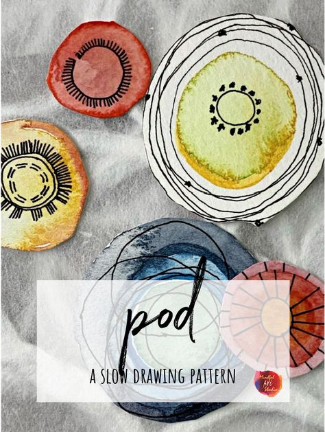 Slow Drawing Series: 2021 | Mindful Art Studio Easy Art Workshop Ideas, Diy Watercolor Painting Landscape, Circle Art Ideas, Art Journal Doodles, Paper Tapestry, Circle Art Projects, Slow Drawing, Art Fodder, Summer Sketchbook