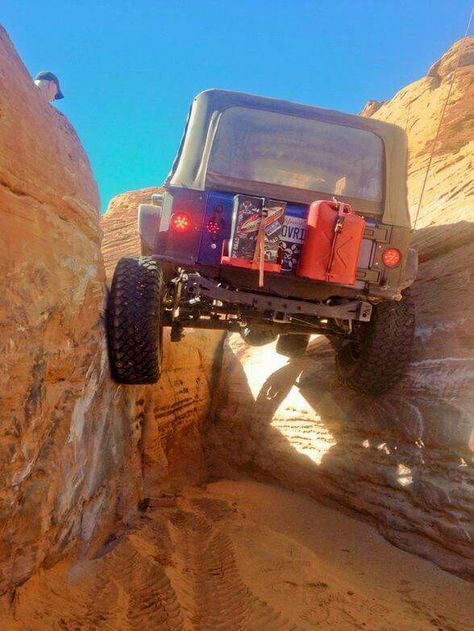 Between a rock and a hard place... Jeep Trails, Badass Jeep, Rock Crawling, Jeep Cj7, Jeep Wrangler Yj, Cool Jeeps, Jeep Lover, Off Road Vehicle, Road Vehicle