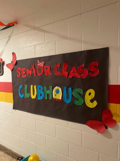 #mickeymouseclubhouse #seniors #hallwaydecorating Senior Hallway Ideas, Hoco Freshman, Hallway Decorations, Class Decoration, Mickey Mouse Clubhouse, Hallway Decorating, Senior Year, Club House, Hallway