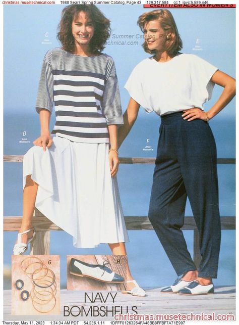 1988 Sears Spring Summer Catalog, Page 43 - Catalogs & Wishbooks Late 80s Fashion, Early 90s Fashion, The 80s Fashion, Retro Fashion Outfits, 80s Girl, 1980s Women, Old School Fashion, Fashion 80s, 80s And 90s Fashion