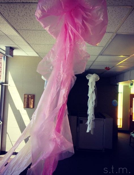 Trash Bag Jellyfish • Small Talk Mama How To Make Pink, Vacation Bible School Themes, Pink Jellyfish, Vbs Themes, Vbs 2024, Aquarium Ideas, Sea Decor, School Theme, Vbs Crafts