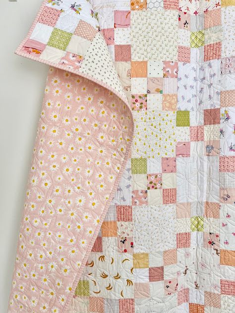 Calico Quilt Patterns, Gigis Thimble Quilts, Pink Baby Quilt Ideas, Simple Throw Quilt Patterns, Pastel Quilts Ideas, Girly Quilt Patterns, Scrappy Baby Quilts, What To Do With Old Quilts, 9 Square Quilt Patterns