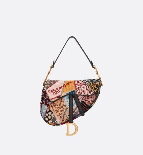 Saddle bag in embroidered canvas - Dior Cercei Din Lut Polimeric, Embroidered Clutch Bag, Best Leather Wallet, Dior Saddle, Womens Designer Bags, Handbag Collection, Embroidered Canvas, Rene Caovilla, Luxury Purses