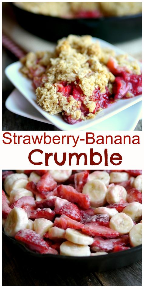 An irresistible Strawberry-Banana Crumble is the perfect celebration of comfort food. Strawberry Banana Crumble, Banana And Strawberry Recipes, Strawberry And Banana Dessert, Strawberry And Banana Recipes, Strawberry Banana Pie, Strawberry Banana Recipes, Strawberry Banana Desserts, Frozen Strawberry Recipes, Banana Crumble