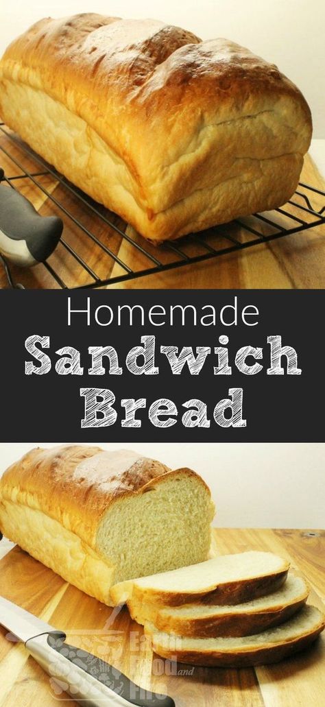 Basic White Bread Recipe, Simple Bread Recipe, Easy White Bread Recipe, Loaf Bread Recipe, Resep Sandwich, Homemade Sandwich Bread, Simple Bread, Monte Cristo Sandwich, Homemade White Bread