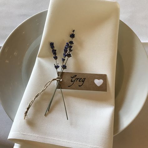 Lavender Place Setting, Dried Flower Place Setting, Lavender Table Setting, Personal Wedding Touches, Wedding Venue Flowers, Wedding Personal Touches, Marquee Wedding Decoration, Wedding Plate Setting, Wedding Table Place Settings