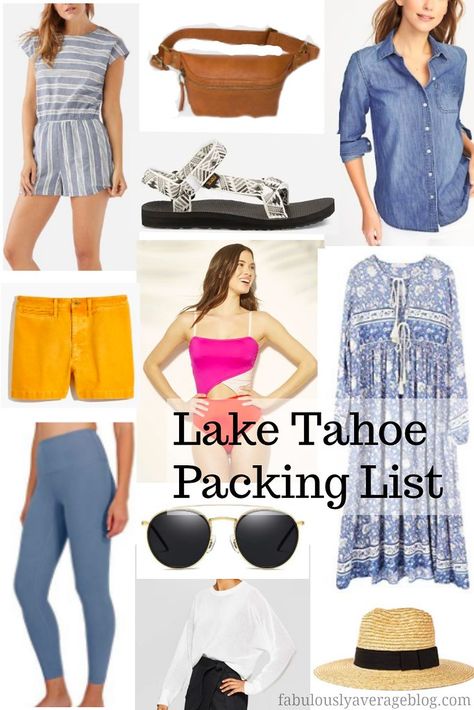 Lake Tahoe Summer Outfits Women, South Lake Tahoe Summer Outfit, Lake Tahoe Summer Outfits Packing Lists, Tahoe Outfit Summer, Lake Tahoe Summer Outfits, Packing Light Summer, Lake Tahoe Trip, Lake Tahoe Resorts, Lake Tahoe Summer