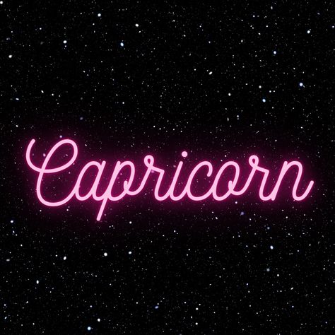 Cute Graphic made in canva with neon pink type in the stars could be used as a phone wallpaper or laptop wallpaper Pink Capricorn, Capricorn Aesthetic Wallpaper, Capricorn Wallpaper Aesthetic, Capricorn Wallpaper, Capricorn Symbol, Capricorn Art, Capricorn Aesthetic, Money Wallpaper Iphone, Bad Girl Quotes